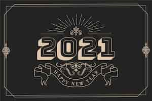 Free vector vintage new year 2021 background