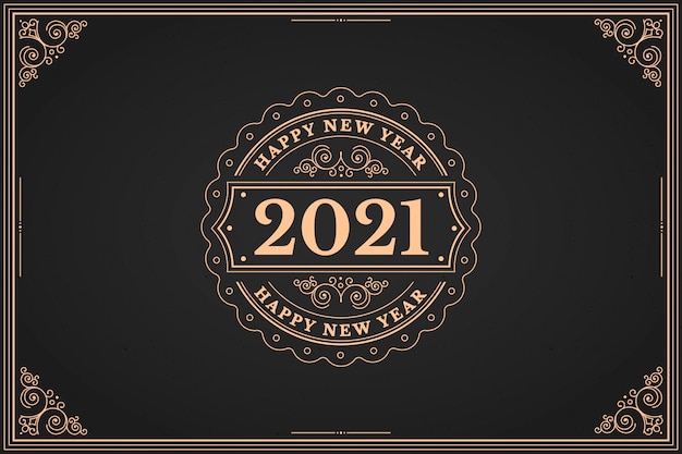 Free vector vintage new year 2021 background