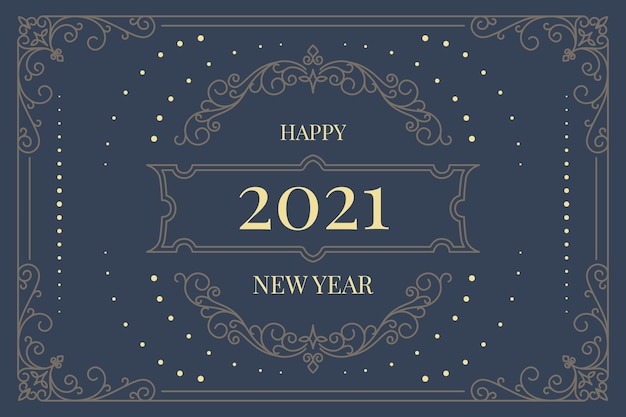 Free vector vintage new year 2021 background