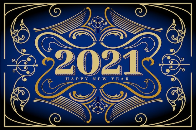 Free vector vintage new year 2021 background