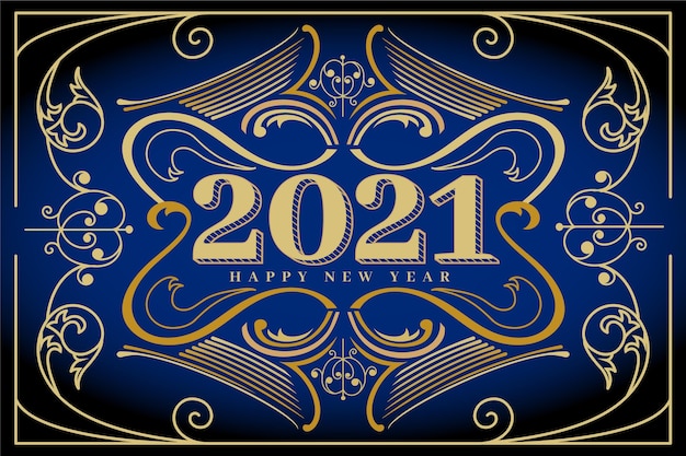 Vintage new year 2021 background