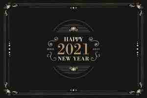 Free vector vintage new year 2021 background