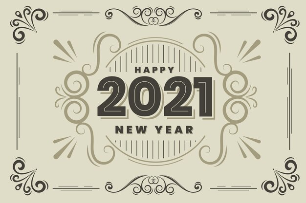 Винтаж новый год 2021 фон