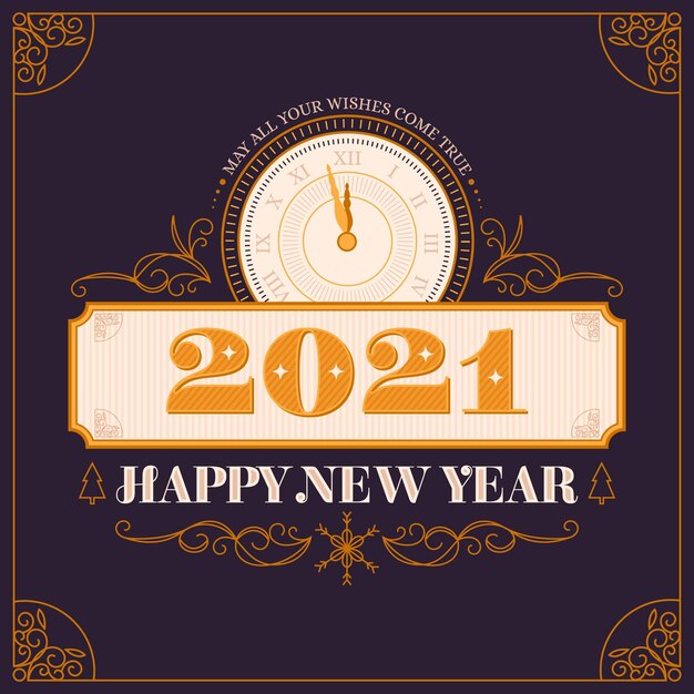 Vintage new year 2021 background