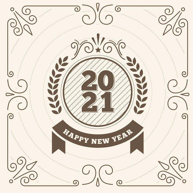 Free vector vintage new year 2021