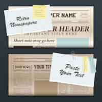 Free vector vintage newspaper banners