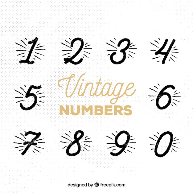 Free vector vintage number collection