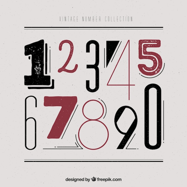 Free vector vintage number collection