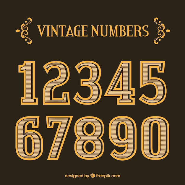 Free vector vintage number collection
