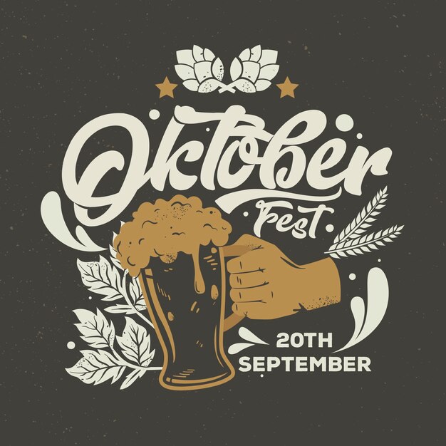 Vintage oktoberfest background with pint