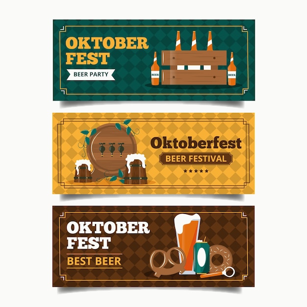 Vintage oktoberfest banners template