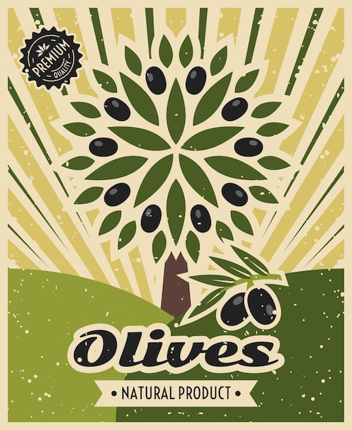 Free vector vintage olive poster template