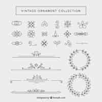 Free vector vintage ornament collection with elegant style