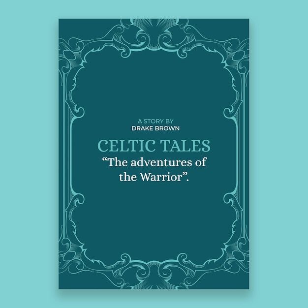 Free vector vintage ornamental celtic tales book cover