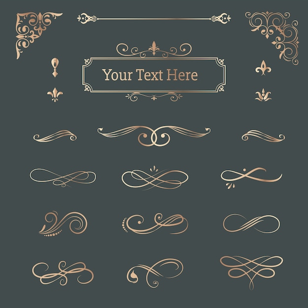 Vintage ornamental design elements