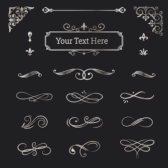 Vintage ornamental design elements