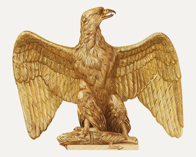 Vintage ornamental eagle illustration vector, remixed from the artwork by Robert Pohle