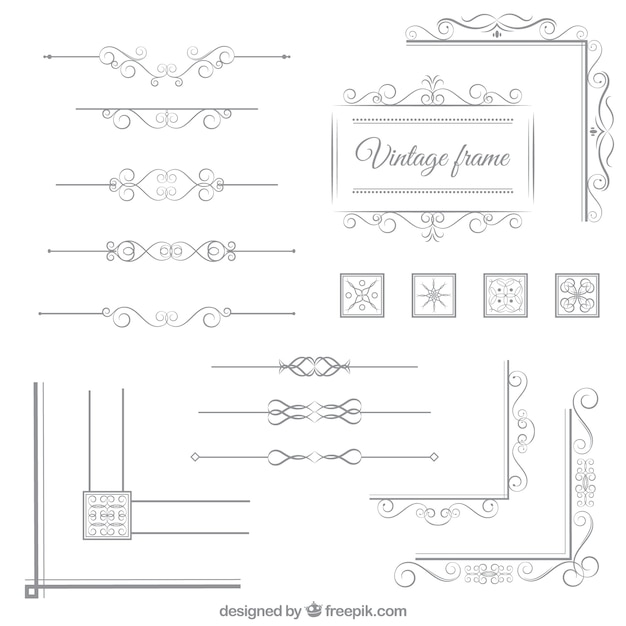 Vintage ornamental elements