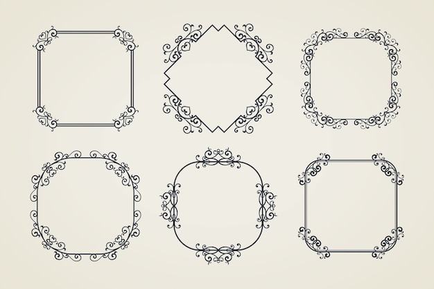 Free vector vintage ornamental frame collection