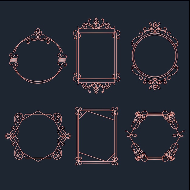 Free vector vintage ornamental frame collection