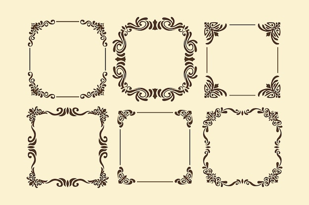 Vintage ornamental frame collection