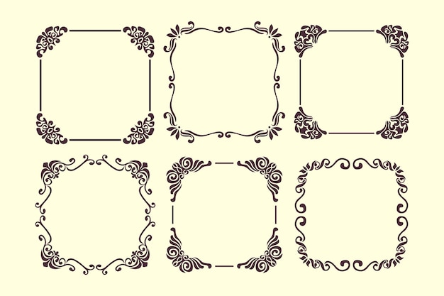 Free vector vintage ornamental frame collection