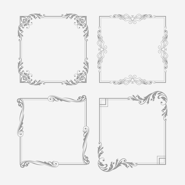 Free vector vintage ornamental frame collection