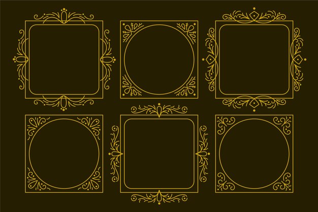 Vintage ornamental frame collection