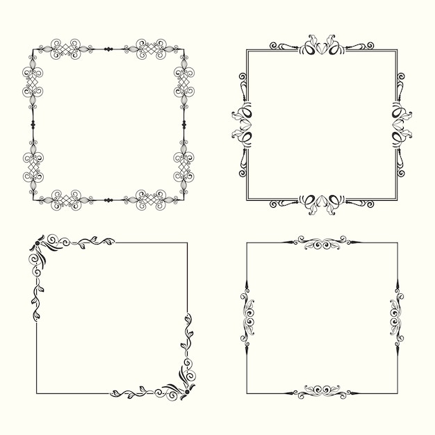 Free vector vintage ornamental frame collection