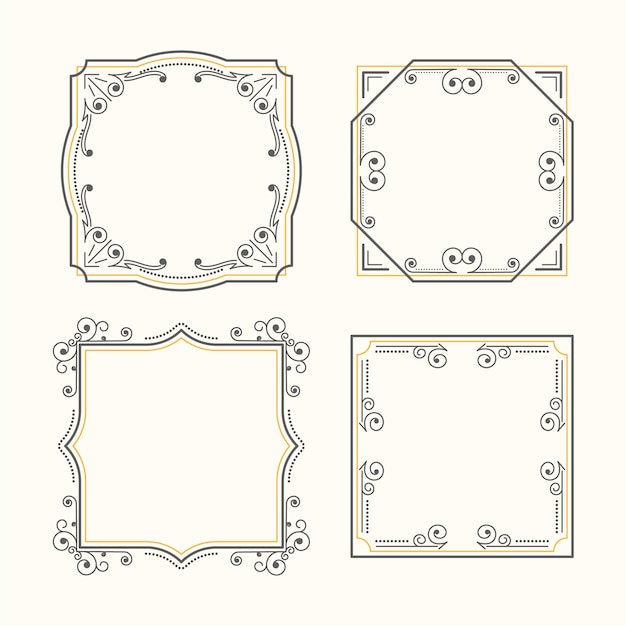 Free vector vintage ornamental frame collection