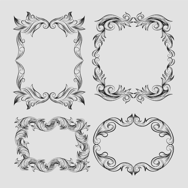 Vintage ornamental frame collection