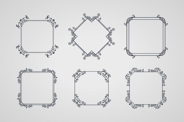 Free vector vintage ornamental frame set