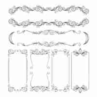 Free vector vintage ornamental frame set