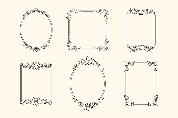 Free Vector vintage ornamental frame set
