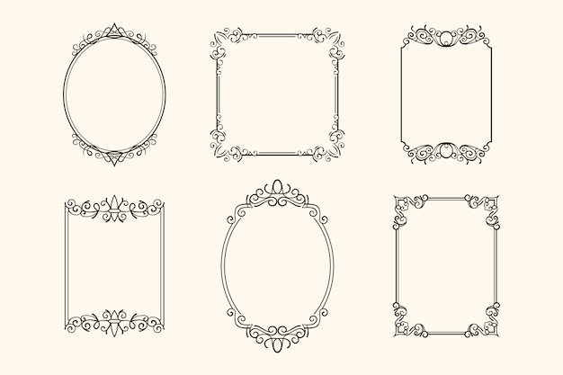 Vintage ornamental frame set