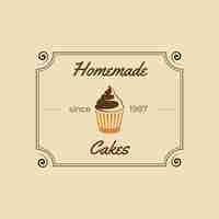 Free vector vintage ornamental homemade cakes logo