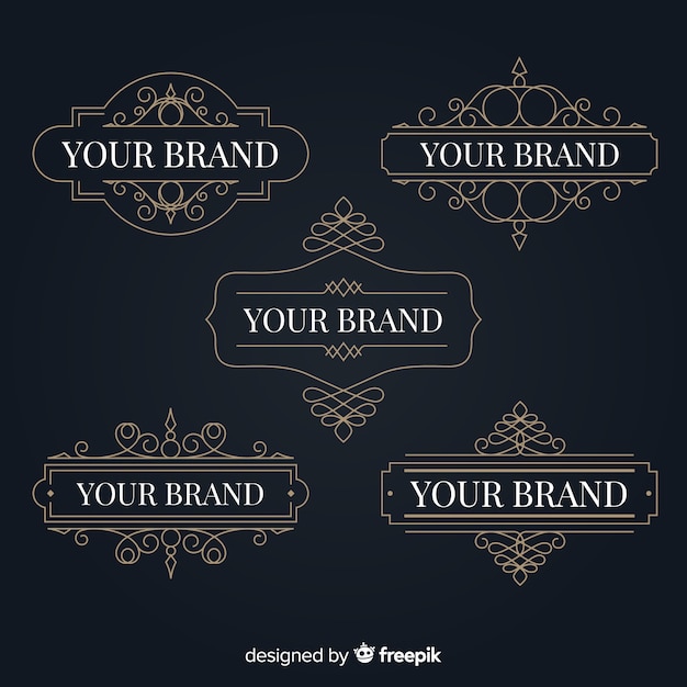 Free vector vintage ornamental logos set