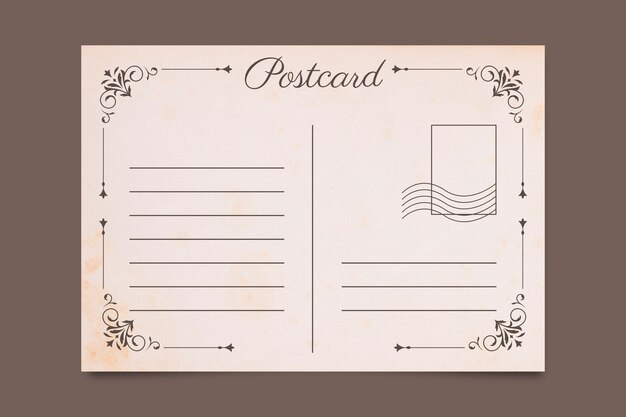 Free vector vintage ornamental old postcard design