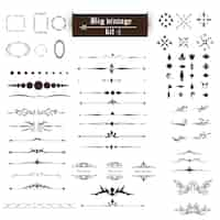 Free vector vintage ornaments kit