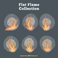 Free vector vintage pack of flames in flat design