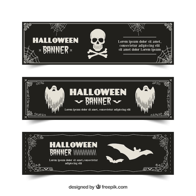 Pacchetto vintage di banner di halloween