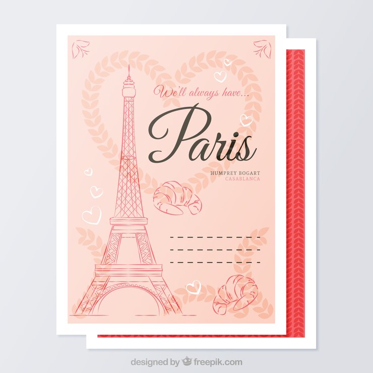 Free Vector vintage paris card