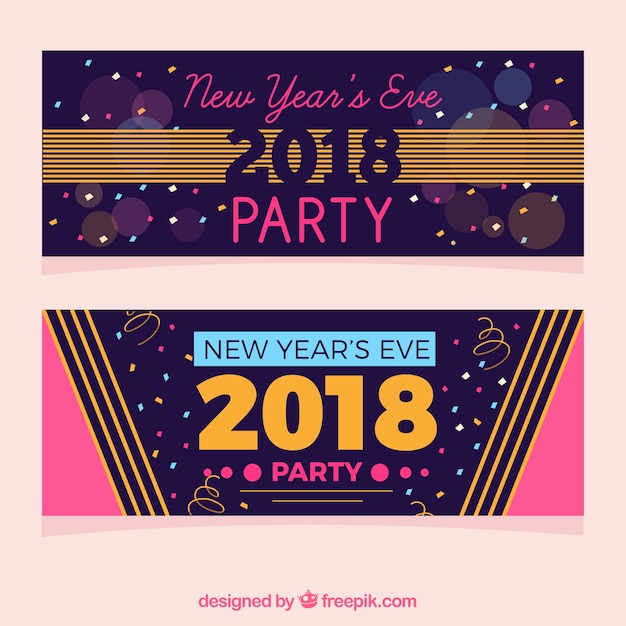 Free vector vintage party banners 2018