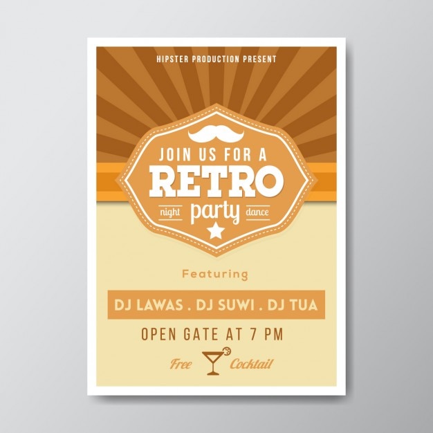 Download Free Vintage Party Poster Design Vector Template