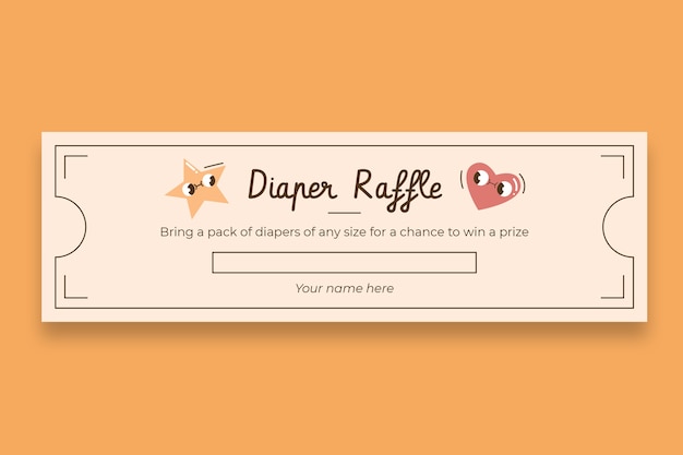 Free vector vintage pastel funny diaper small raffle ticket