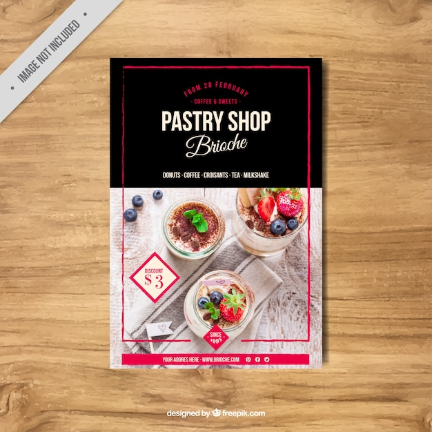 Free vector vintage pastry brochure