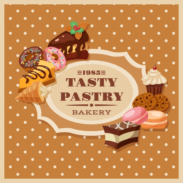 Free vector vintage pastry frame