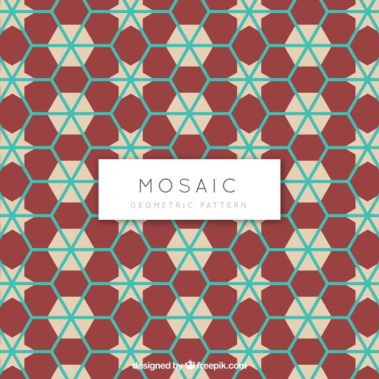 Free Vector vintage pattern of mosaic hexagons