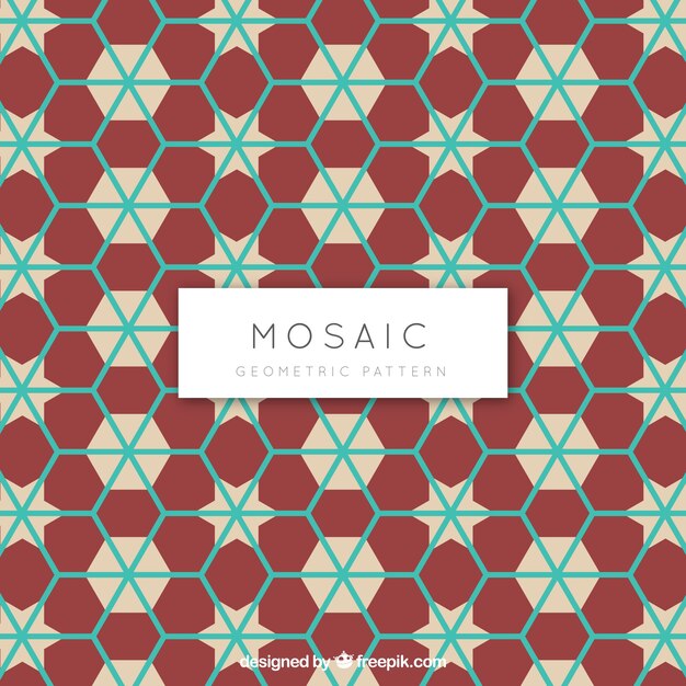 Vintage pattern of mosaic hexagons