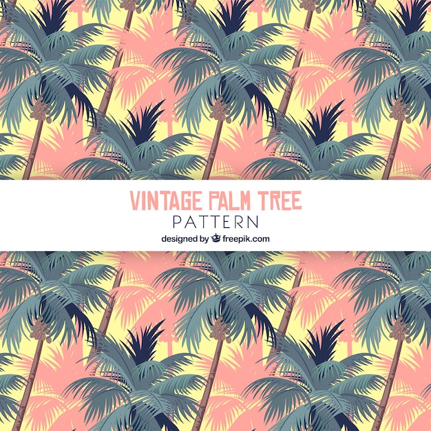 Free vector vintage pattern of palm trees